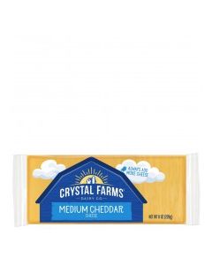 CRYSTAL FARMS CHEDDAR MED BLK 8oz