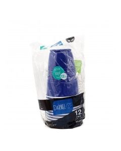 DARNEL PLASTIC CUPS BLUE 12x12oz