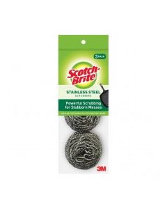 SCOTCH BRITE SCRUB PAD STAINLS STEEL 3pk