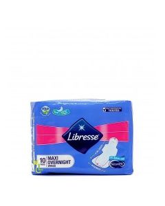 LIBRESSE COTTON MAXI OVERNIGHT WINGS 10s