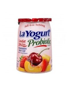 LA YOGURT LOW FAT STRAW FRUIT CUP 6oz