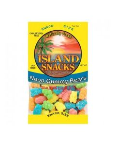 ISLAND SNACKS GUMMI BEARS NEON 3.5oz