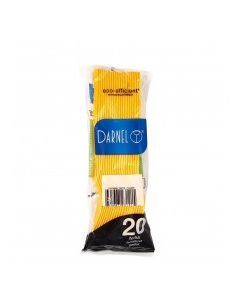 DARNEL PLASTIC FORKS YELLOW 20s