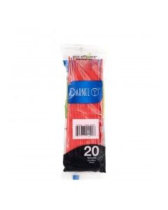 DARNEL PLASTIC KNIVES RED 20s