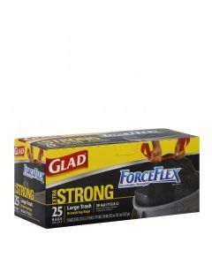 GLAD FORCE FLEX GARBAGE BLACK 25x30gal