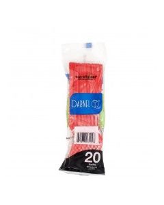 DARNEL PLASTIC FORKS RED 20s