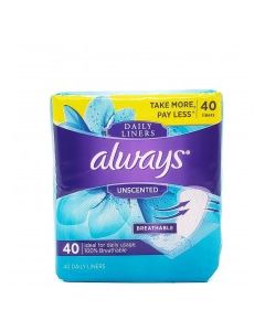 ALWAYS DAILY LINERS UNSCENTED 40s