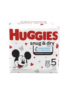 HUGGIES SNUG & DRY DIAPERS #5 22s