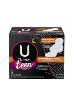 KOTEX TEEN MAXI WINGS OVERNIGHT 12s