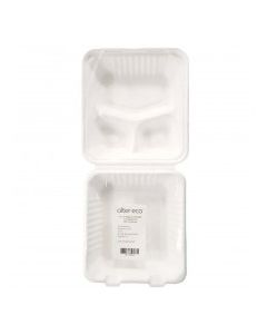 ALTER ECO BAGASSE CLAMSHELL 3 COMP 50s