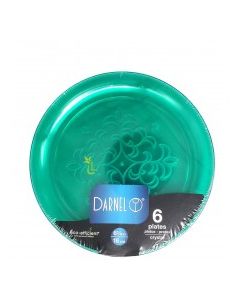 DARNEL PLATES CRYSTAL GREEN 6x6.25in