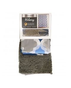 SCARLETT BATHROOM SET HILARY R GRAY 14pc