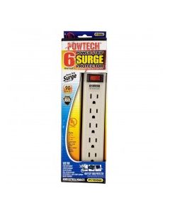 POWTECH 6 OUTLET SURGE PROTECTOR 1ct