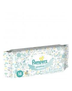 PAMPERS WIPES SENSITIVE 18s