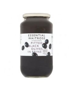 WAITROSE OLIVES BLACK PITTED 935g