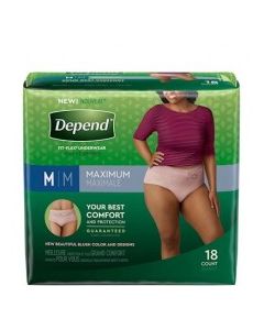 DEPEND UNDERWEAR (W) MED 18s