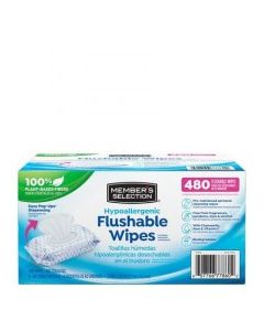 MEMBERS SELECT FLUSHABLE WIPES 8x60s
