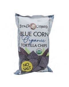 BRADS TORTILLA CHIPS BLUE NO SALT 8oz