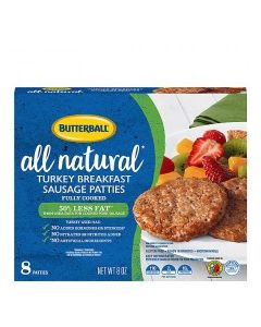 BUTTERBALL TURKEY SAUSAGE PATTIES 8oz