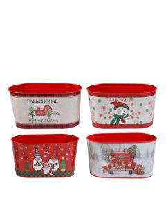 REGENT XMAS TIN BUCKET 9x4.5x4.625