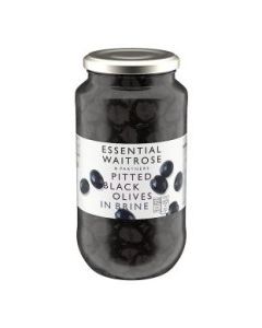 WAITROSE OLIVES BLACK PITTED 900g