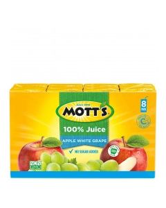 MOTTS 100% APPLE WHITE GRAPE 8x6.75oz
