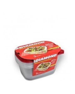 DIAMOND CONTAINER DEEP DISH 3x64oz