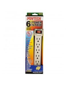 POWTECH 6 OUTLET POWER STRIP 1ct