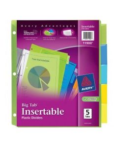 AVERY BIG TAB PLS DIVIDERS 5pc