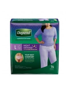 DEPEND UNDERWEAR OVERNIGHT L 14s