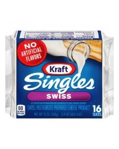 KRAFT SINGLES SWISS CHEESE 12oz